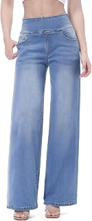 Women's Jeans High Waisted Jeans Stretch Jeggings Straight Wide Leg Casual Push Up Leggings