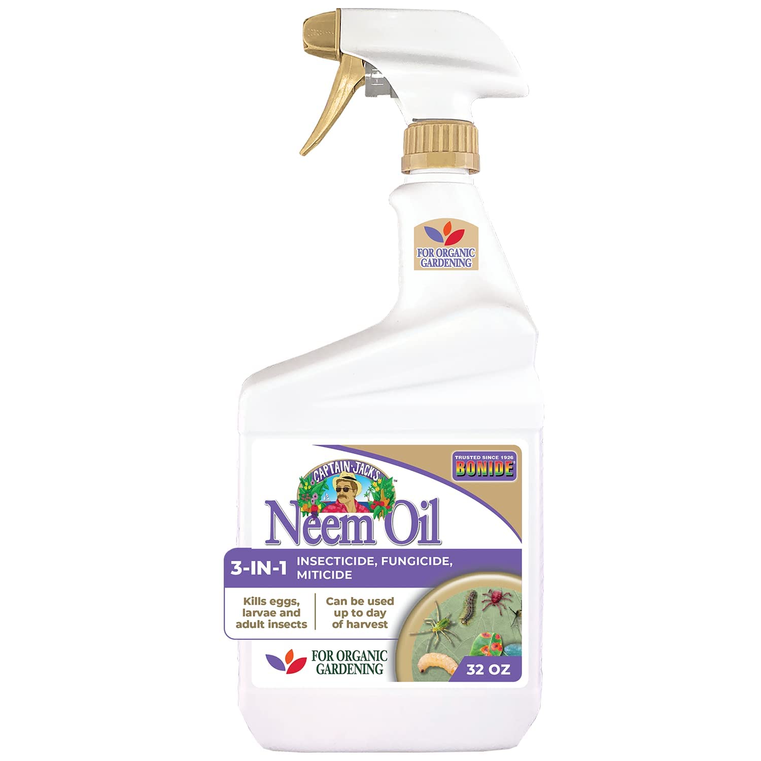 Bonide Captain Jack's Neem Oil, 32 oz Ready-to-Use Spray | Multi-Purpose Fungici
