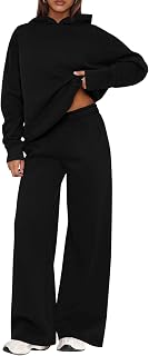 PRETTYGARDEN 2025 Women's Casual Tracksuit Long Sleeve Hooded Long Sleeve Wide Leg Sweatsuit for Autumn