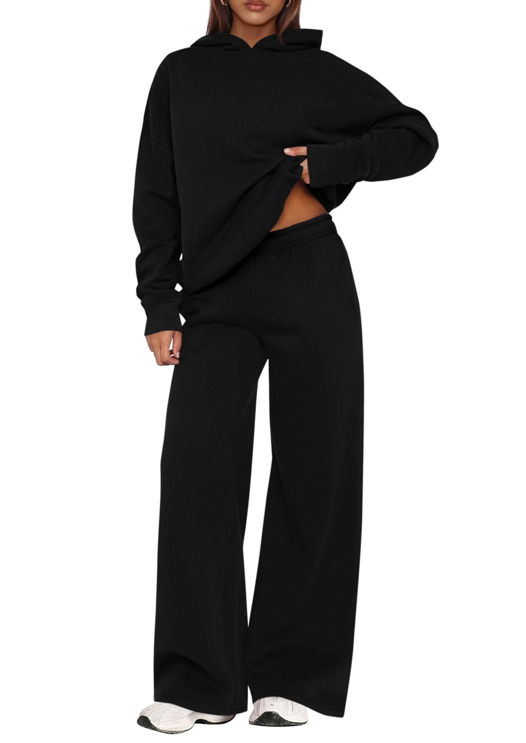 PRETTYGARDEN 2025 Women's Casual Tracksuit Long Sleeve Hooded Long Sleeve Wide L
