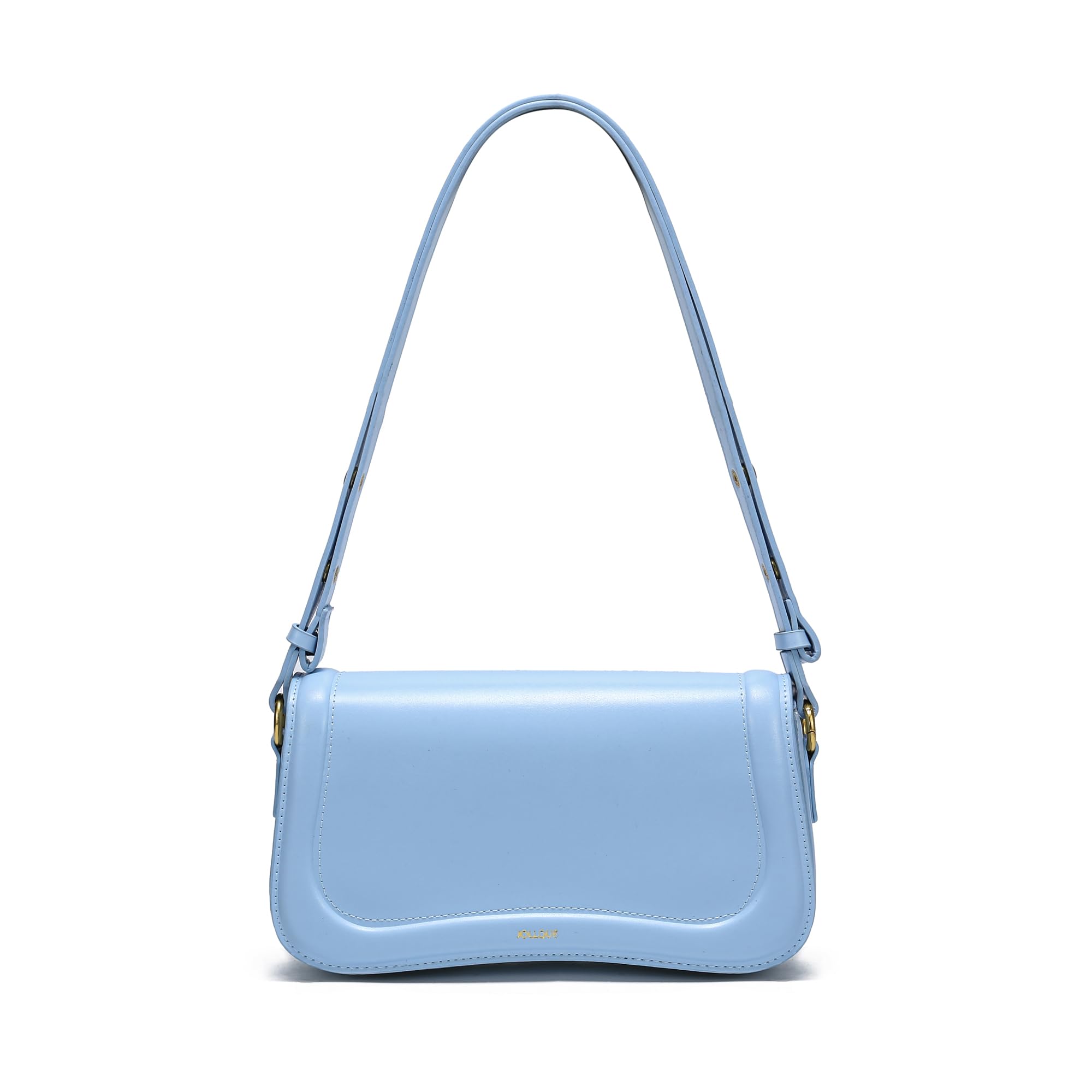 JOLLQUE Crescent Shoulder Bag for Women,Small Leather Strap Dumpling Handbag Pur