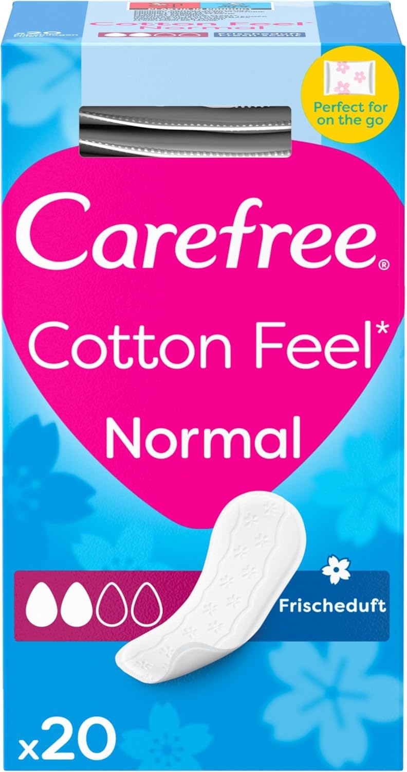 Carefree Cotton Feel Fresh Scent Panty Liners (1x Pack of 20), Soft and Comforta