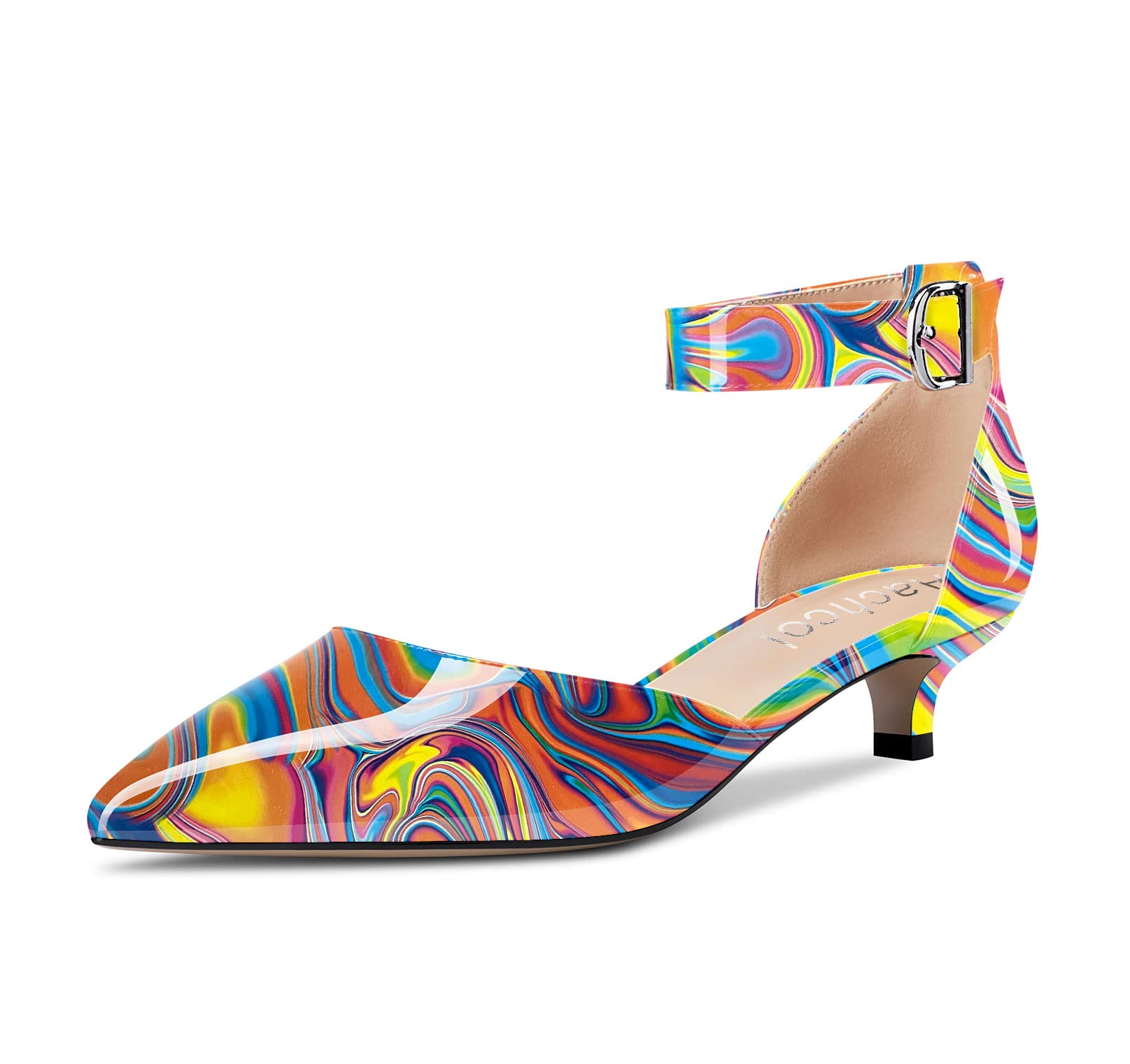 Aachcol Scarpe da donna con tacco basso e cinturino alla caviglia con tacco bass