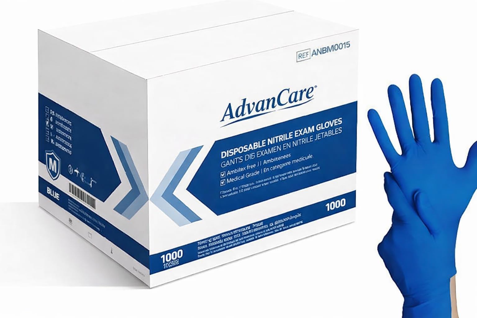 Nitrile Gloves Blue Disposable - Bulk Use - Latex-Free, Hospital Grade Gloves - 