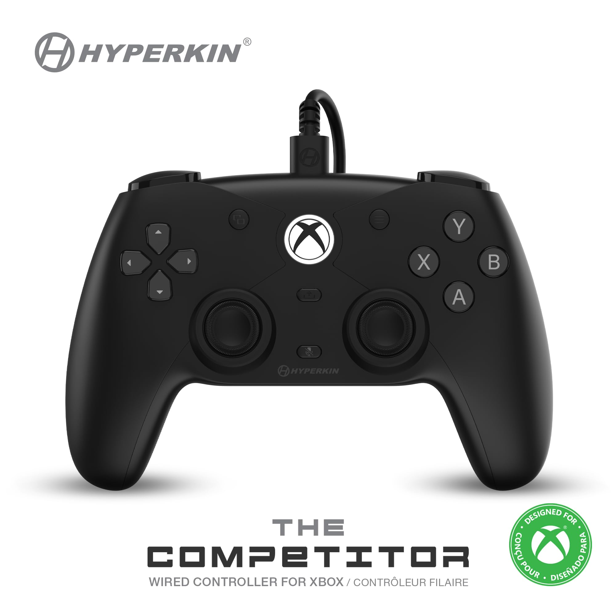 Hyperkin The Competitor Wired Controller for Xbox Series X|S, Xbox One & PC, Black