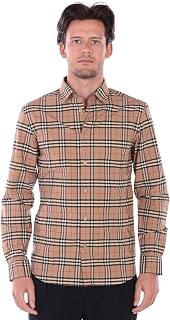 BURBERRY Simpson 80209661 Men's Cotton Long Sleeve Shirt Check Beige (XL)