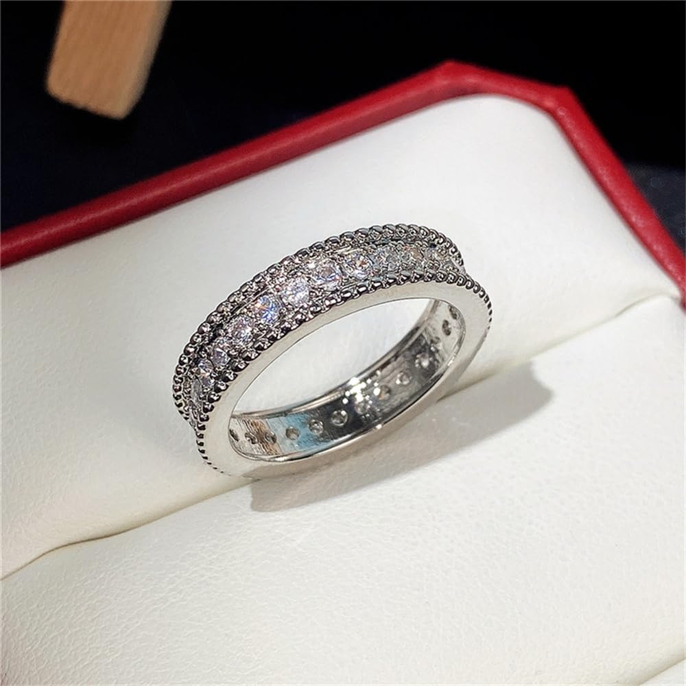 Multi-purpose stackable rings. Women's shiny zirconia finger jewelry. For everyd