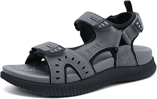 KuaiLu Mens Hiking Sandals with Orthopedic Arch Support Footbed