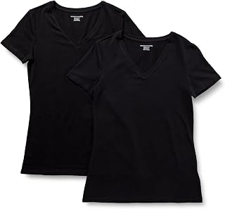 Amazon Essentials Women's Regular Fit Short Sleeve Tee (Crew Neck/V-Neck)