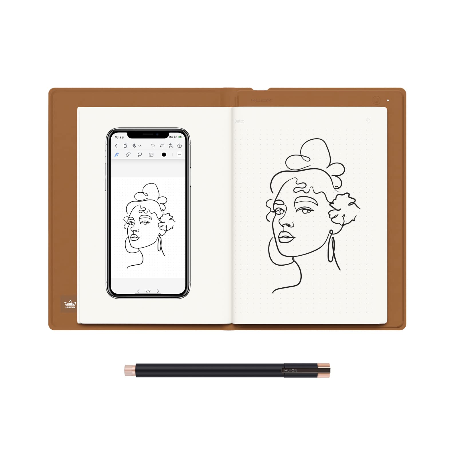 HUION Note 2-in-1 Smart Writing Digital Notebook Drawing Tablet,Writing Pad | Bl