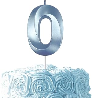 Blue Birthday Number 0 Candles for Wedding Party Cake Decorations