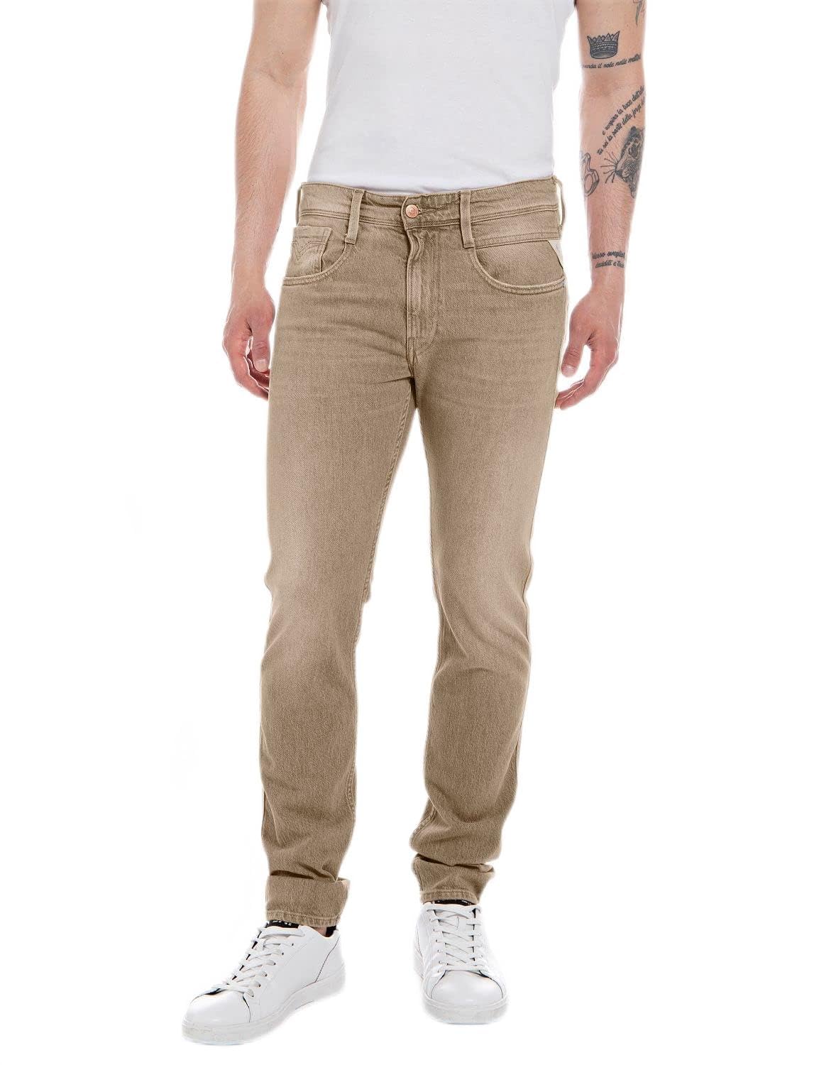 REPLAY Jeans Man Anbass Slim fit Hyperflex White Shades with elastic