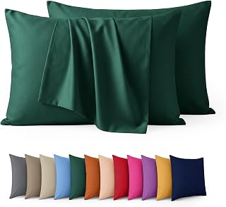 Aspire Homeware Pillow Cases 2 Pack – 100% Brushed Microfiber Emerald Pillowcases Super Soft Envelope Closure Pillow Cover (50x75cm)