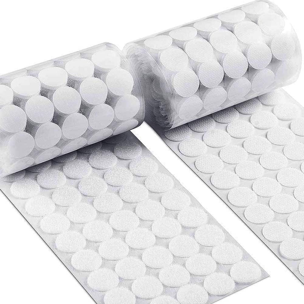 Self Adhesive Dots, 0.59" Hook and Loop Circles, 300 Pcs Round Fasteners with St