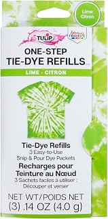 Tulip One-Step Tie-Dye Kit , 3 Fabric Dye Refill Packs, Packs, Lime Green | 3 Dissolvable Dye Refill Packets, Each Makes 4 fl oz Of Dye, Refresh Tie-Dye Supplies, For Fabric Crafts