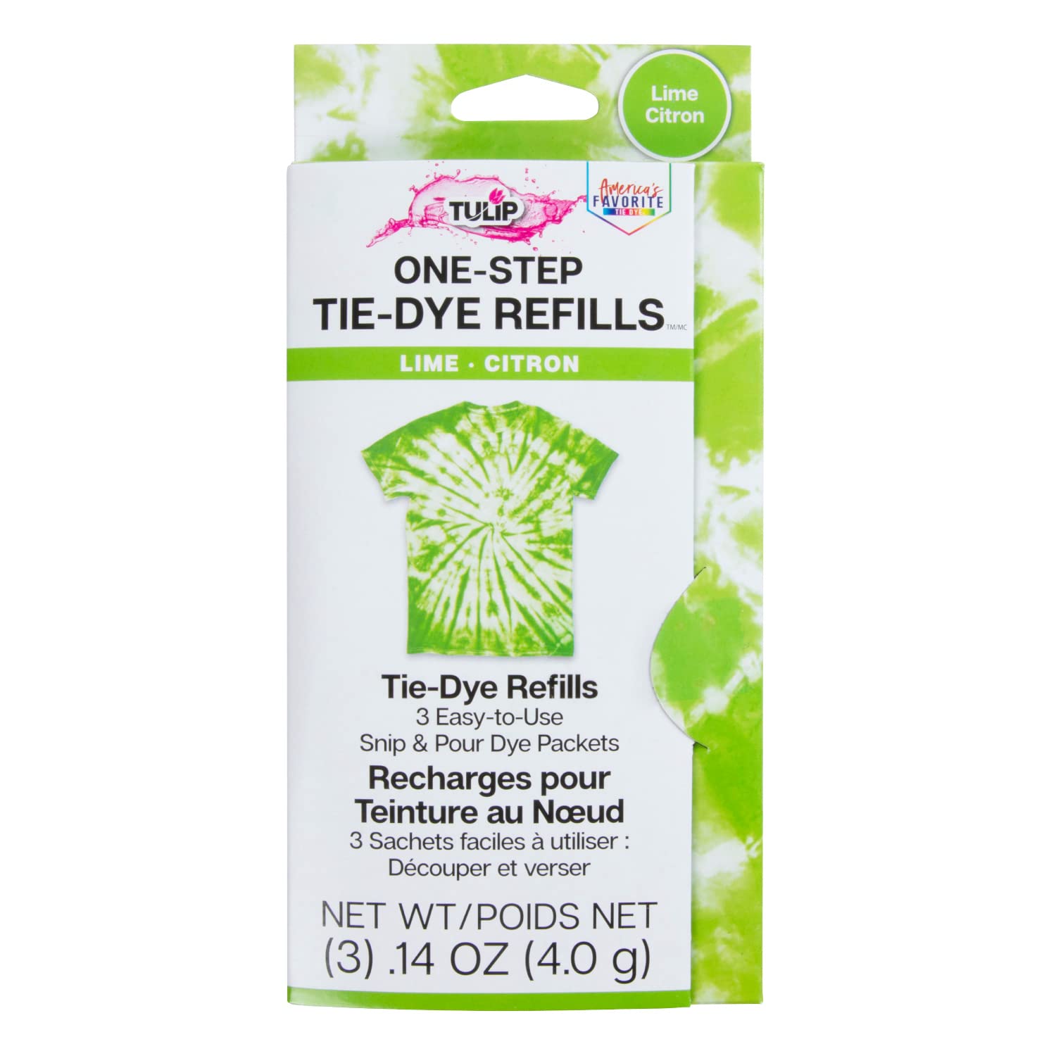 Tulip One-Step Tie-Dye Kit , 3 Fabric Dye Refill Packs, Packs, Lime Green | 3 Di