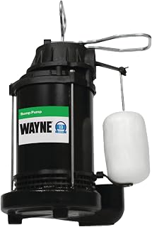WAYNE CDU790 1/3 HP Submersible Water Pump, Heavy Duty Basement Sump Pump | Sump pump with float switch; automatic operation helps keeps your basement dry during rain and heavy flow