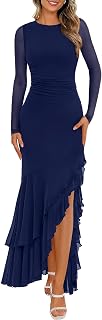 BTFBM Women's Maxi Dresses Fall 2026 Long Sleeve Wedding Guest Dress