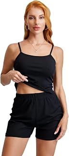 Women's Summer 2 Piece Spaghetti Strap Shorts Set