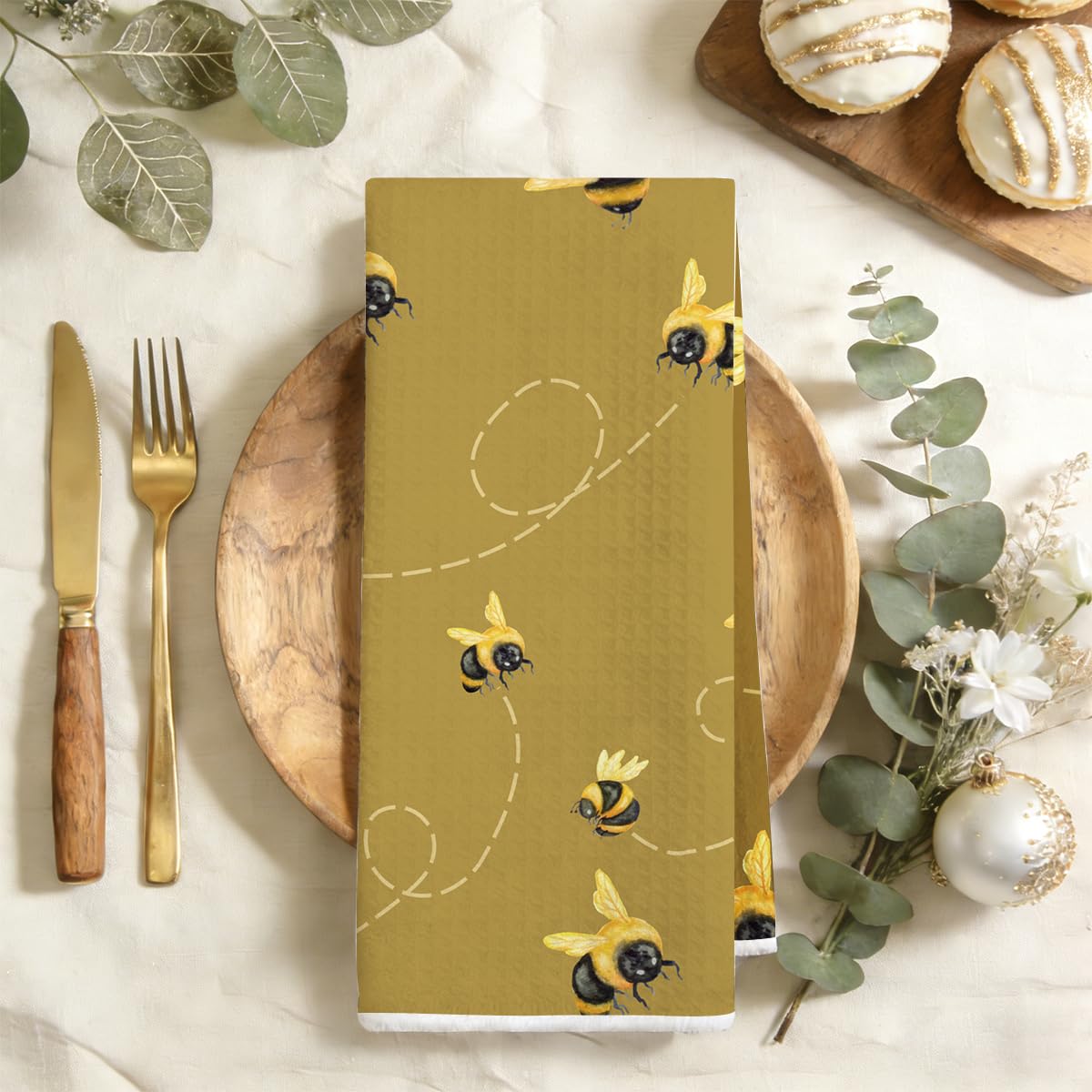 cute bee kitchen towels microfiber dish cloth absorbent decorative kitchen towel