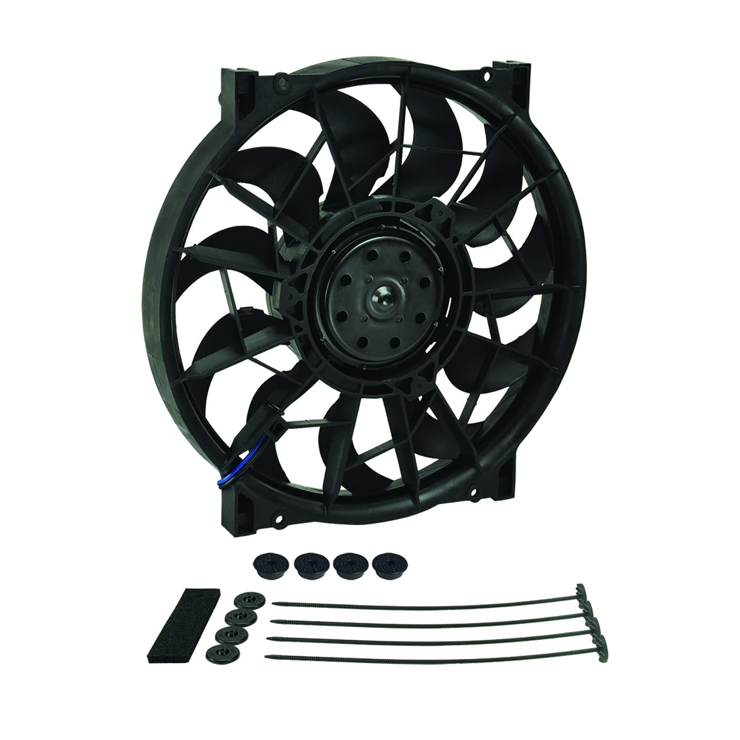 Derale 16925 Electric Cooling Fan, HO RAD, 12 in Fan, Push/Pull, 2000 CFM, 12V, 
