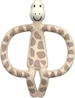 Matchstick Monkey, Antimicrobial Silicone Teether & Gel Applicator, Easy To Grip, BPA Free, 3 Months Old+, 11 cm, Gigi Giraffe, Pack of 1