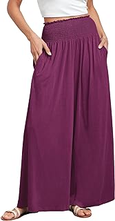ANRABESS Women Summer Casual Wide Leg Palazzo Pants with Pockets
