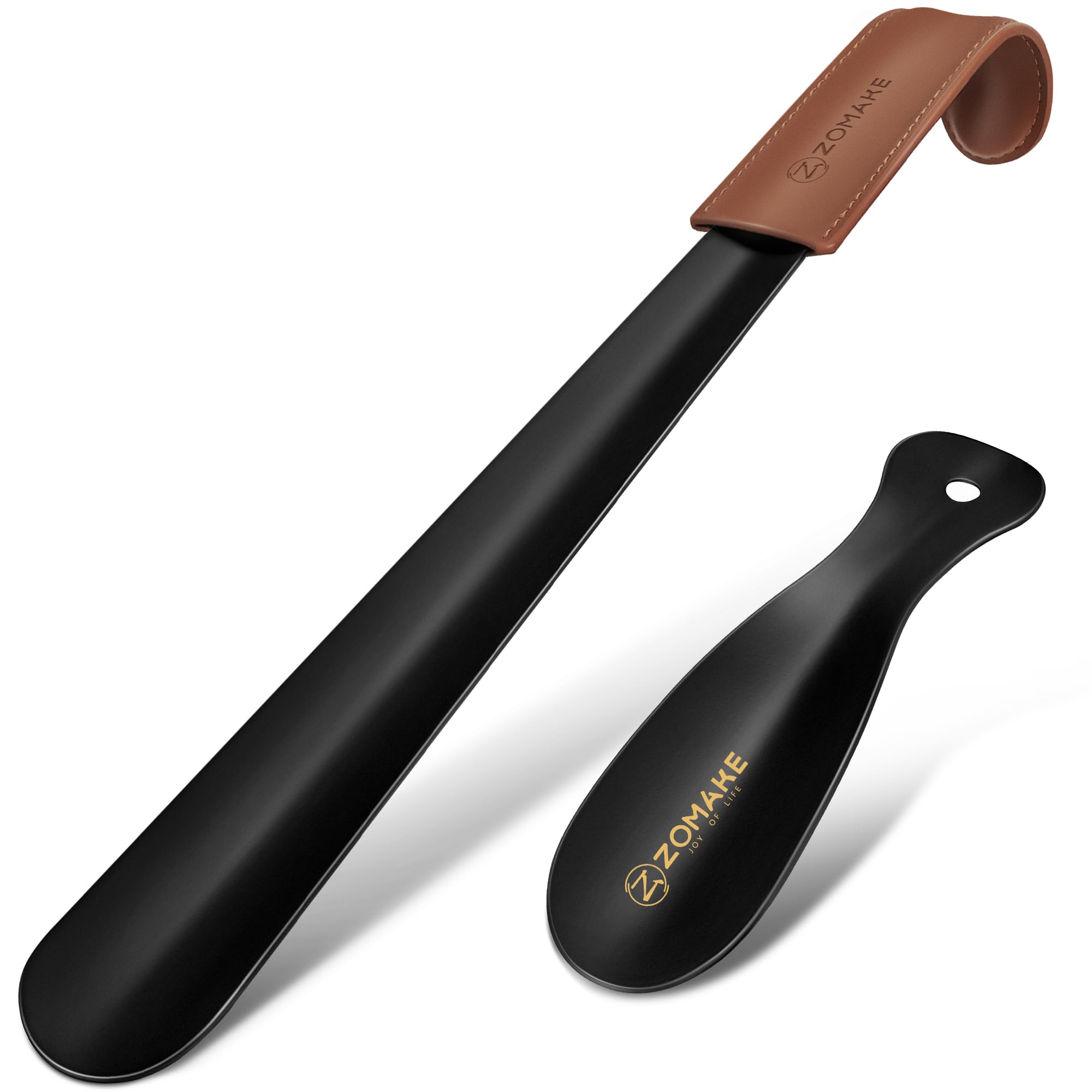 ZOMAKE Shoe Horn Long Handle, Small Shoehorn for Seniors (16.5” 7.5”)