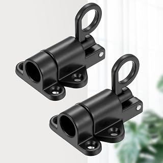 2 Pack Black Aluminum Alloy Door & Window Latch Self-Closing Hardware for Home & Outdoor Use