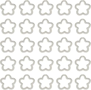 100 Pieces Flower Shape Spacer Beads Double Hole Hollow Beads with Link Frame, Fashion Jewelry Accessories for Bracelet Necklace Jewelry Making