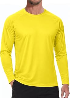 NEYOUQE Men's Rash Guard Sun Protection Shirts UPF 50+ Long Sleeve Quick Dry T-Shirt Water Fishing Athletic