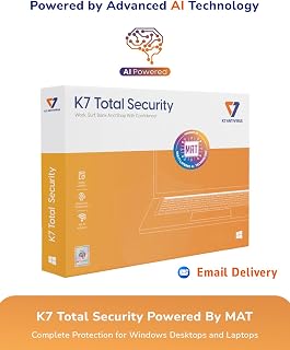 K7 Total Security Antivirus 2026 for Windows laptop/pc |1 User, 3 years|Antivirus,Internet security,Data security,Threat Protection|2hr Email Delivery