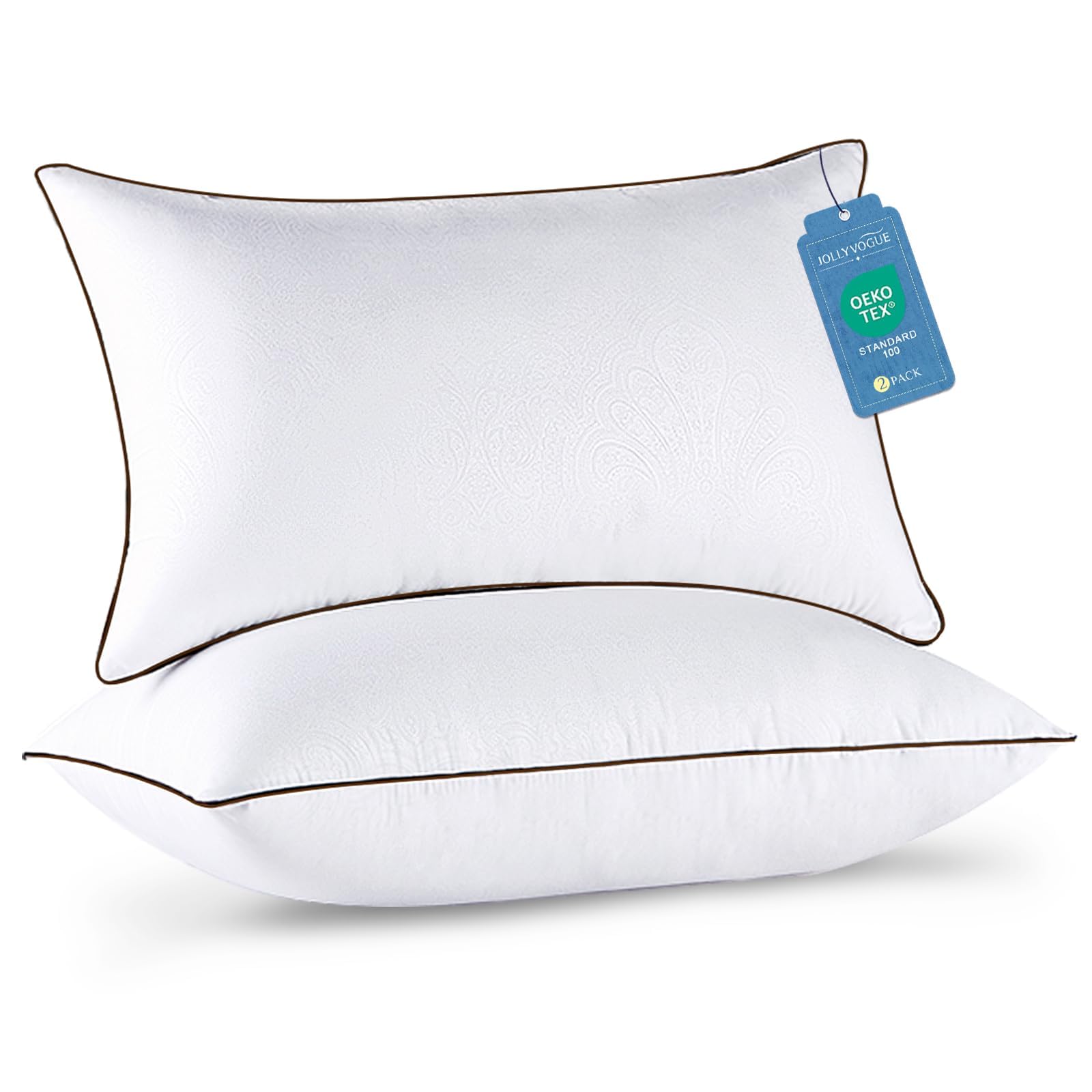 JOLLYVOGUE Pillows Standard Size Set of 2, Cooling and Firm Pillows with Oeko-Te