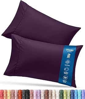Utopia Bedding Queen Pillow Cases - 2 Pack - Envelope Closure - Soft Brushed Microfiber Fabric - Shrinkage and Fade Resistant Pillow Covers Queen Size 20 x 30 Inches (Queen, Purple)