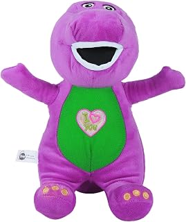 Barney Toys Singing Friend Barney Stuffed Animals Dinosaur Barney Singing I Love You Children's Plush Puppet Toy （10in）