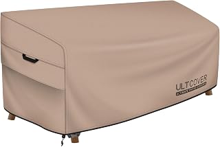 ULTCOVER Waterproof Outdoor Bench Furniture Cover, 58W x 28D x 35H in | Heavy Duty 600D Polyester, UV Resistant, Fits Patio Sofa, Loveseat & Couch