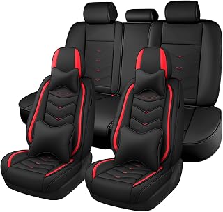 Car Seat Cover for Toyota Corolla Cross 2022-2026, Seat Cover Full Set,Non-Slip Waterproof seat Cover,Wear-Resistant Nappa Leather car seat Covers. (Luxury 5 Seats/Black Red)