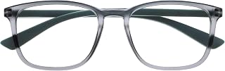 OPULIZE Max Reading Glasses - Classic Rectangular Frame Large - Men and Women Unisex - R78, Grey - 1 Pair, One size
