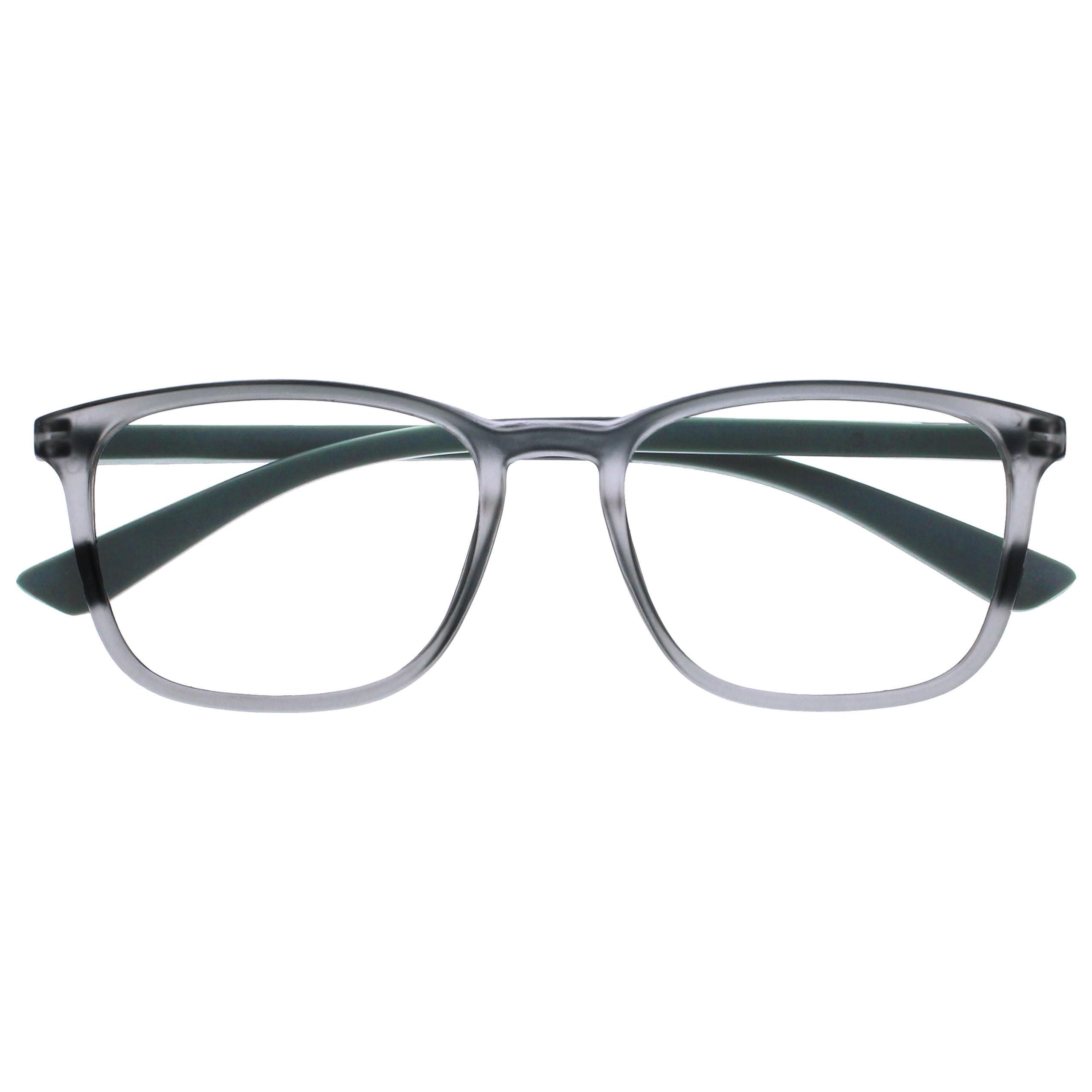 OPULIZE Max Reading Glasses - Classic Rectangular Frame Large - Men and Women Un