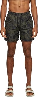 Urban Classics Pattern Palm Men's Swimming Shorts Black/Olive Basic Streetwear