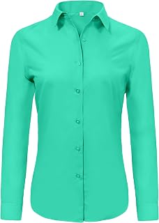 Ruisin Women Soft Modal Wrinkle Free Button Down Short Sleeve Shirts for Work Formal Blouses