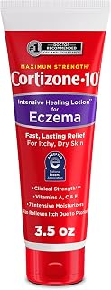 Cortizone-10 Max Strength Healing Itch Relief Eczema Lotion, 3.5 oz. | 1% hydrocortisone, fast-acting, anti-itch cream for minor skin irritations, rashes and inflammation due to eczema, ages 2+