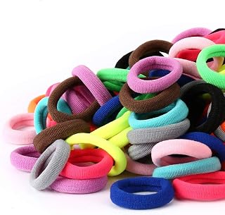 Baby Hair Ties, Cotton Toddler Hair Ties for Girls, Kids Seamless Hair Bands, Girls Elastic Ponytail Holders, Diameter 0.97 Inch and Assorted Colors by Qarwayoc