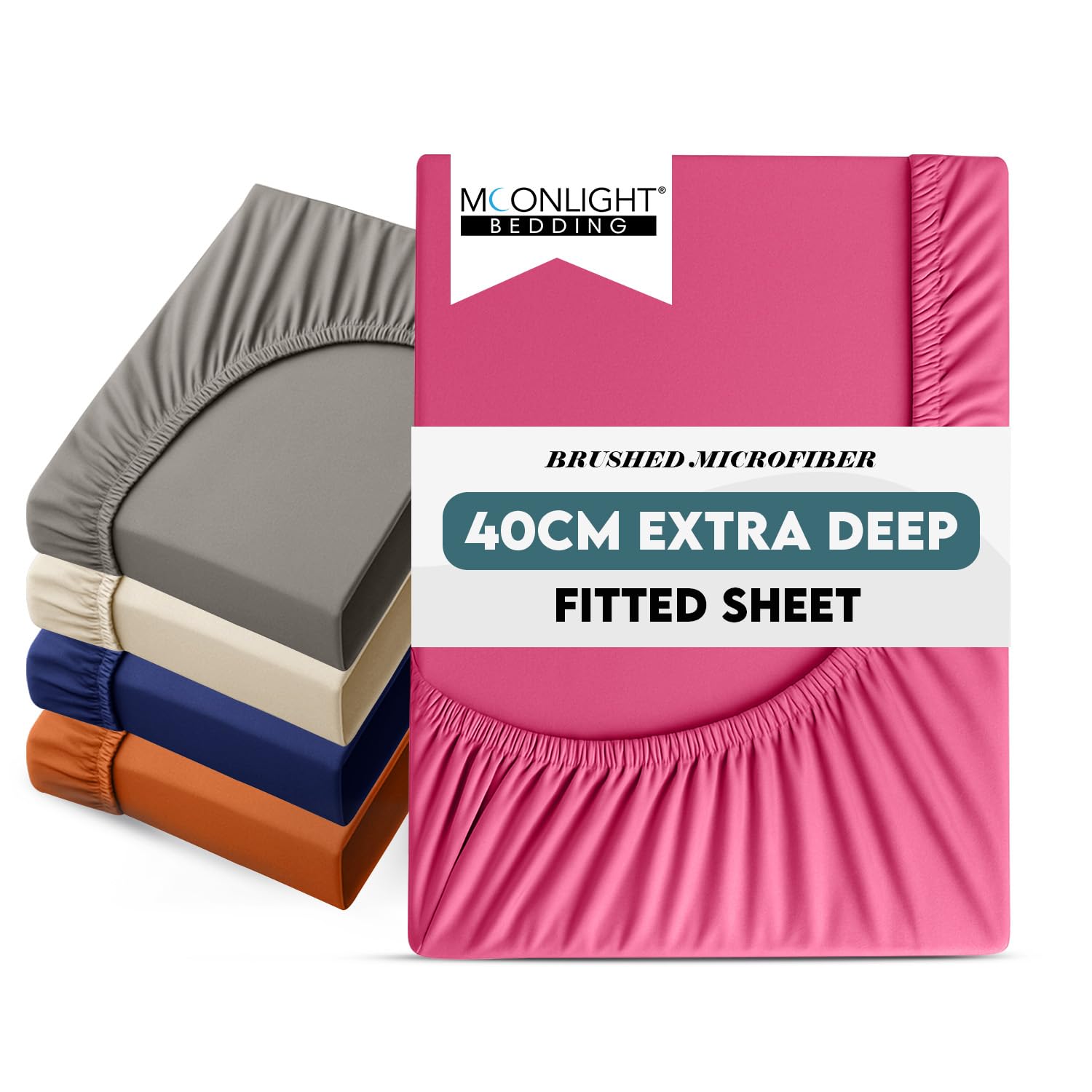 Moonlight Bedding Fitted Sheet 40 Cm Extra Deep Pocket Bed Sheets 16 inch Ultra 