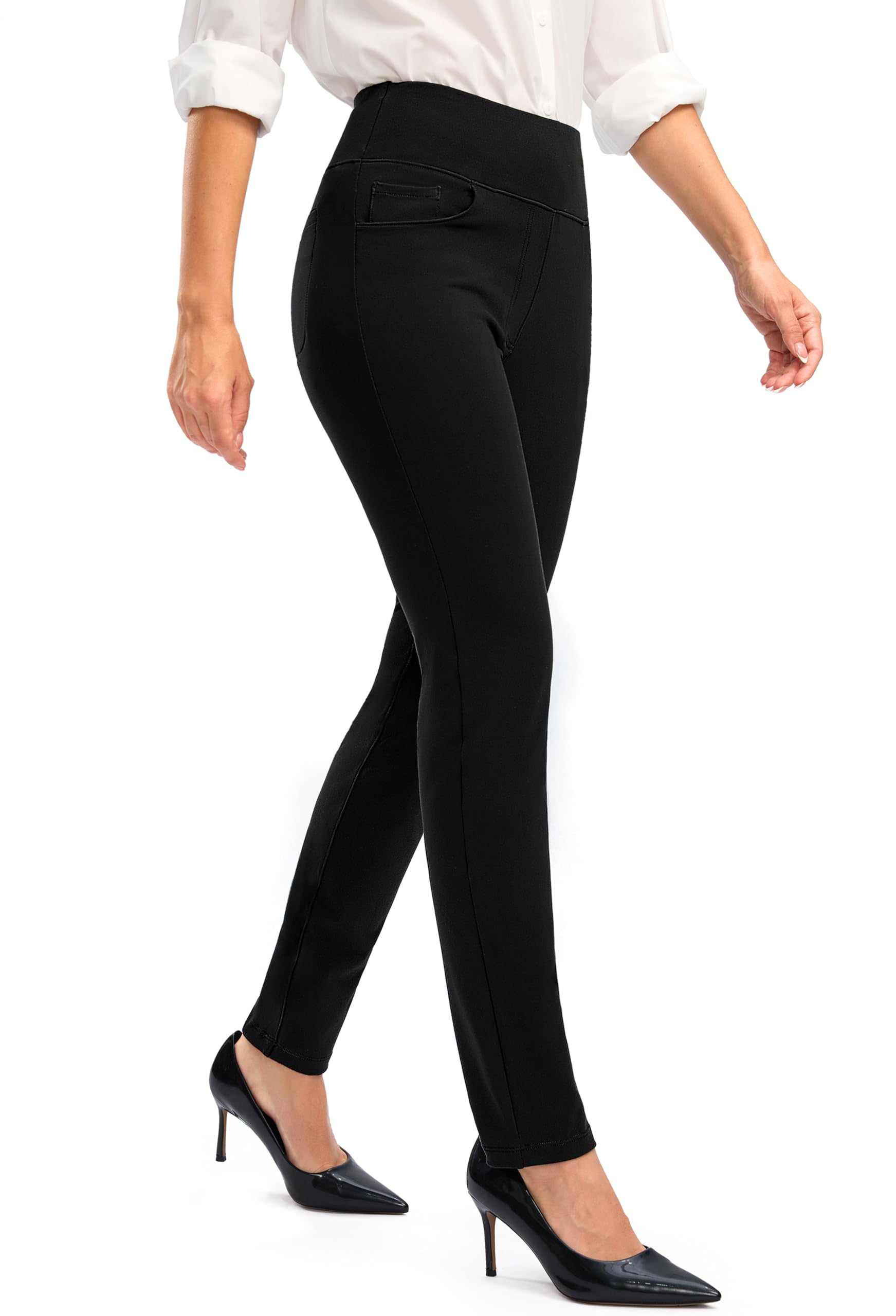 Womens Stretch Dress Pants for Work with 5 Pockets