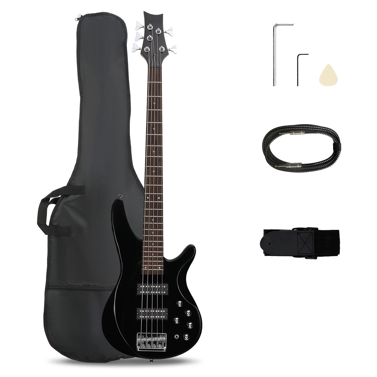 Ktaxon 5 String Electric Bass Guitar | Full Size 5 String Bass Guitar Kit | Stan