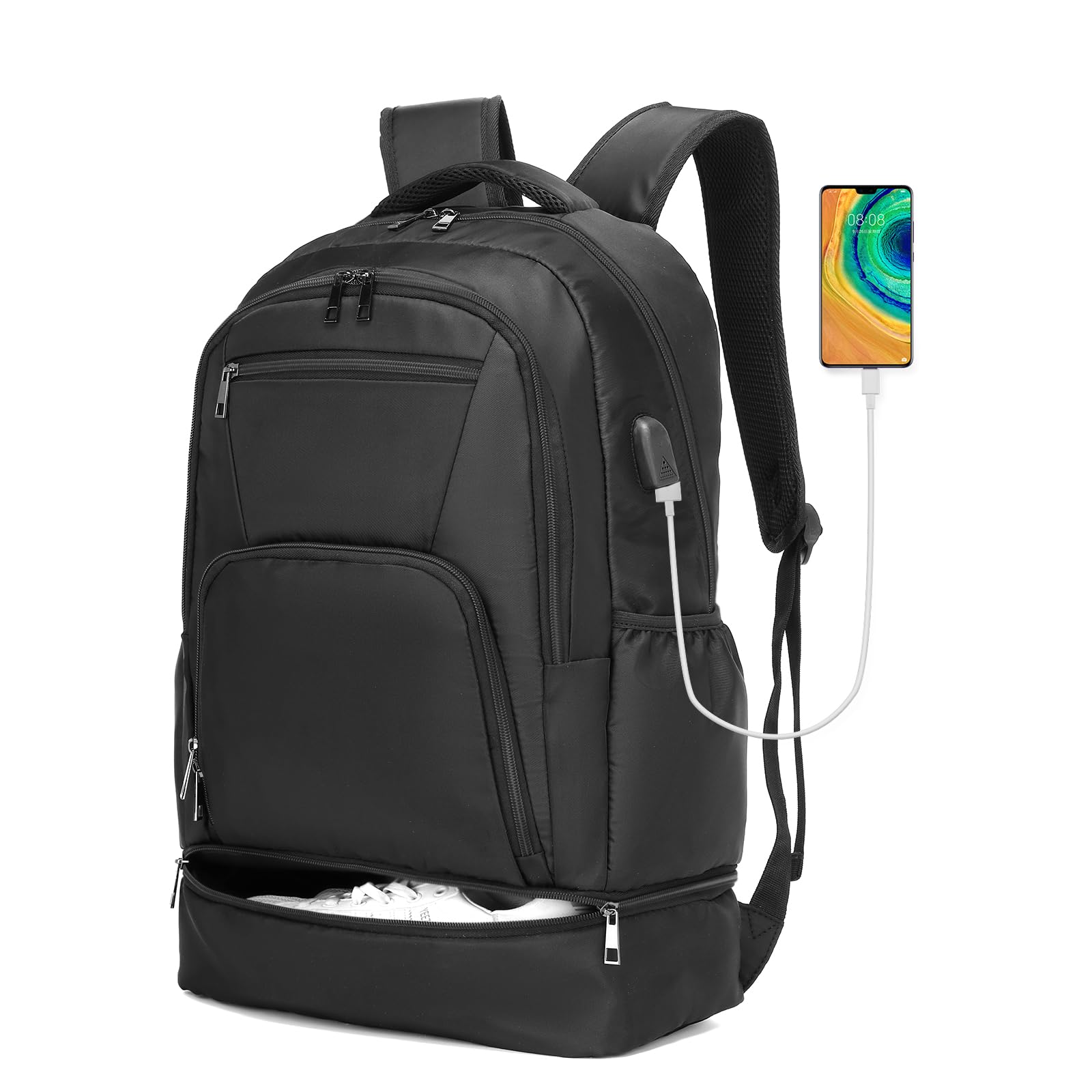 Seyfocnia Gym Backpack With Shoes Compartment for Men Women - Travel Sports Pack