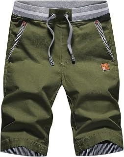 Hcss Men's Bermuda Shorts, Cotton, Elasticated Summer Chino Shorts with Drawstring