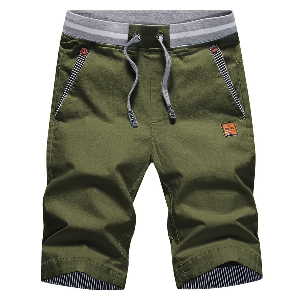 Hcss Men's Bermuda Shorts, Cotton, Elasticated Summer Chino Shorts with Drawstri