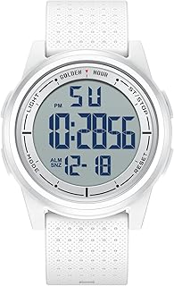 GOLDEN HOUR Ultra-Thin Minimalist Sports Waterproof Digital Men's Watches with Wide-Angle Display Rubber Strap Wristwatch for Men Women